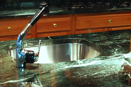 green marble countertops